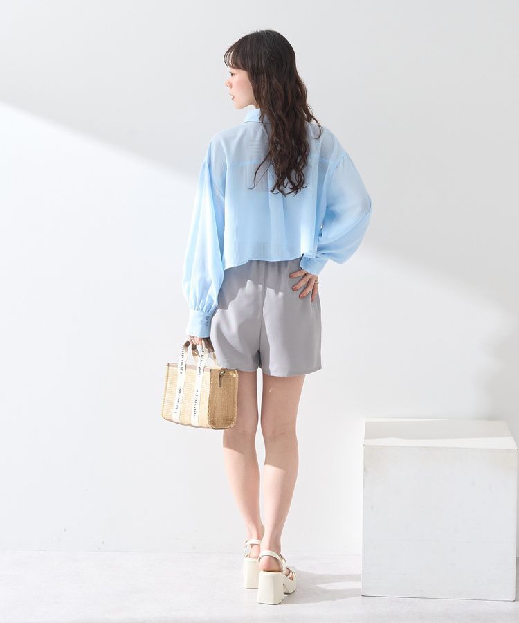 earth music&ecology「フロントチュールフリルクロップドシャツ」|シャツ・ブラウス|