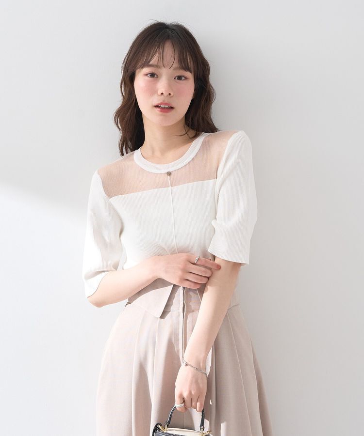 earth music&ecology「シアーヨークニットプルオーバー」|ニット・セーター|