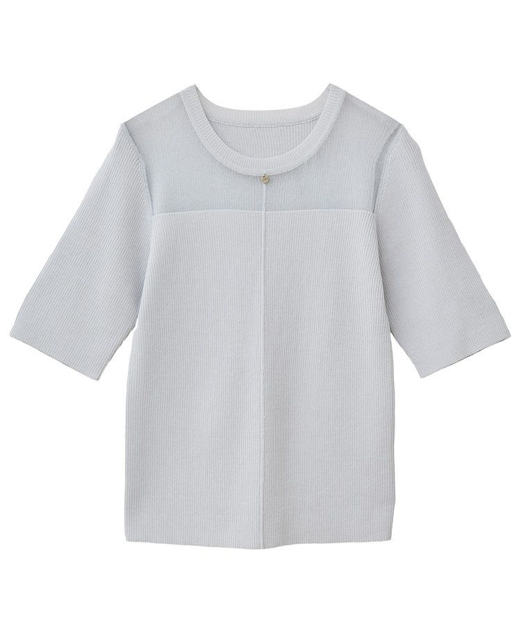 earth music&ecology「シアーヨークニットプルオーバー」|ニット・セーター|Gray