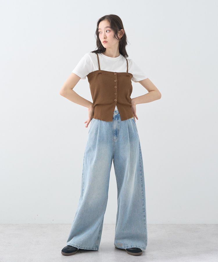 earth music&ecology「SET2点コンパクトTEE＋マルチwayニットビスチェ」|Tシャツ・カットソー|