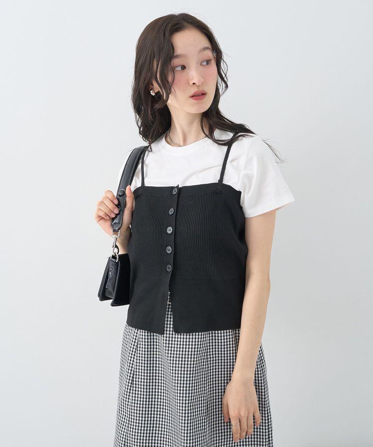 earth music&ecology「SET2点コンパクトTEE＋マルチwayニットビスチェ」|Tシャツ・カットソー|