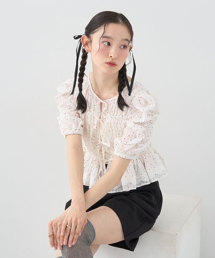 earth music&ecology「レースティアードシャーリングブラウス」|シャツ・ブラウス|