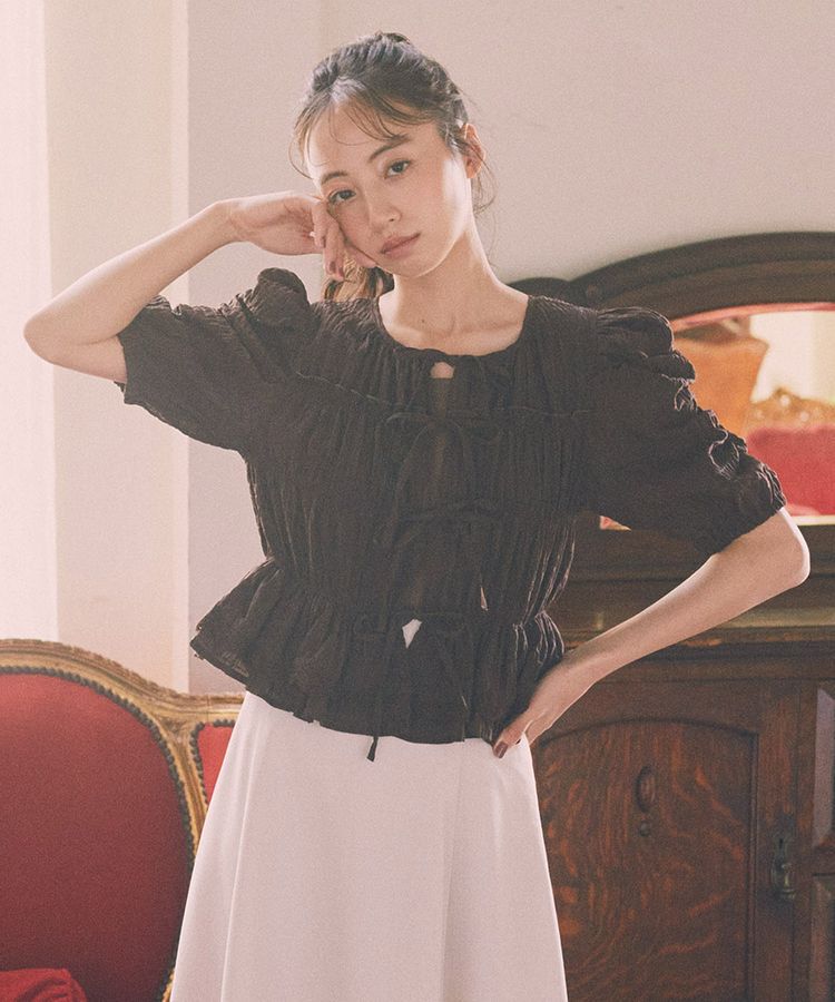 earth music&ecology「レースティアードシャーリングブラウス」|シャツ・ブラウス|