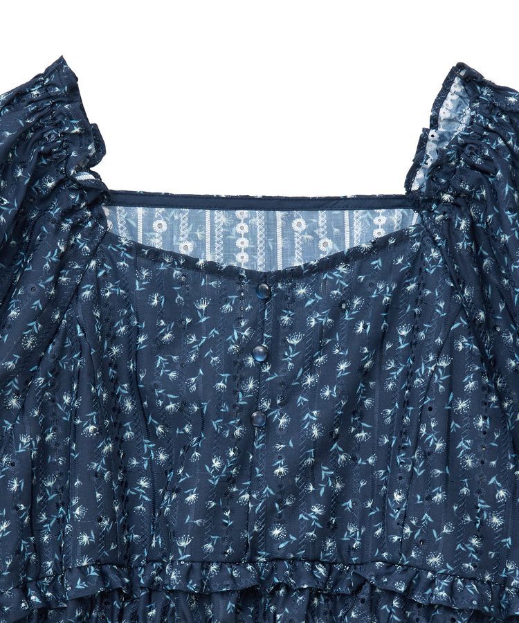 earth music&ecology「フラワー刺繍フリルヘムブラウス」|シャツ・ブラウス|