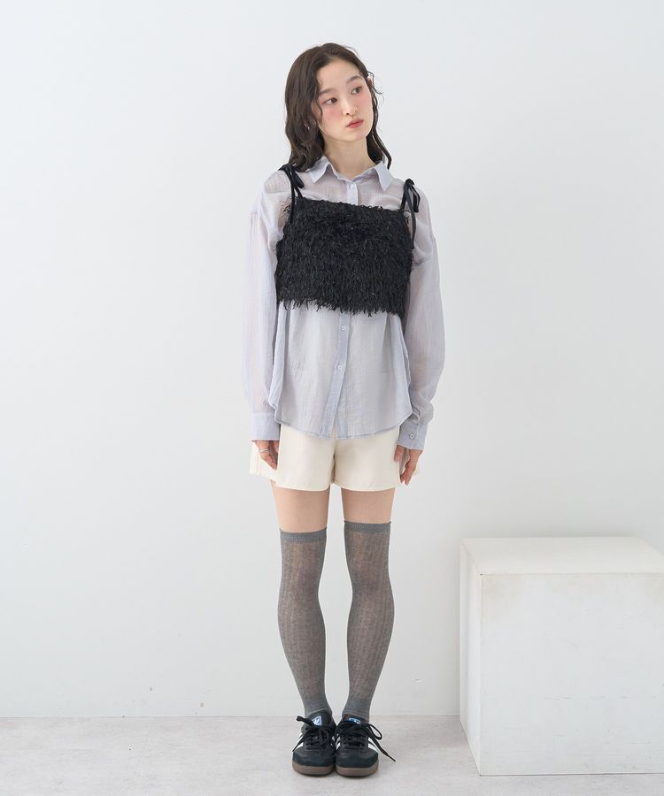 earth music&ecology「ラメミックスフェザービスチェ」|ベスト・ジレ|