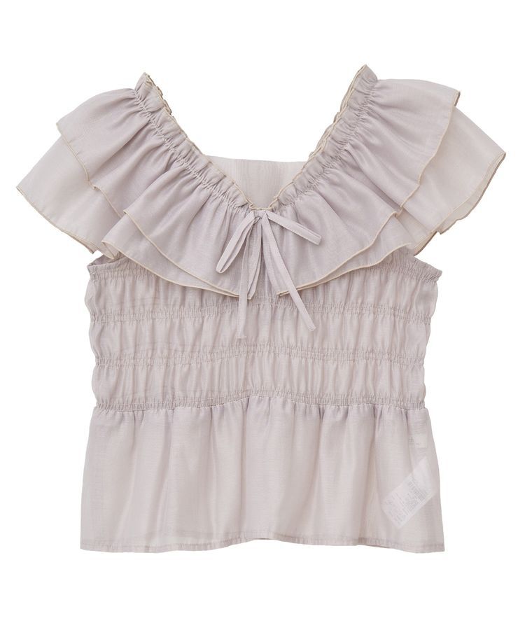 earth music&ecology「ダブルフリルノースリブラウス」|シャツ・ブラウス|