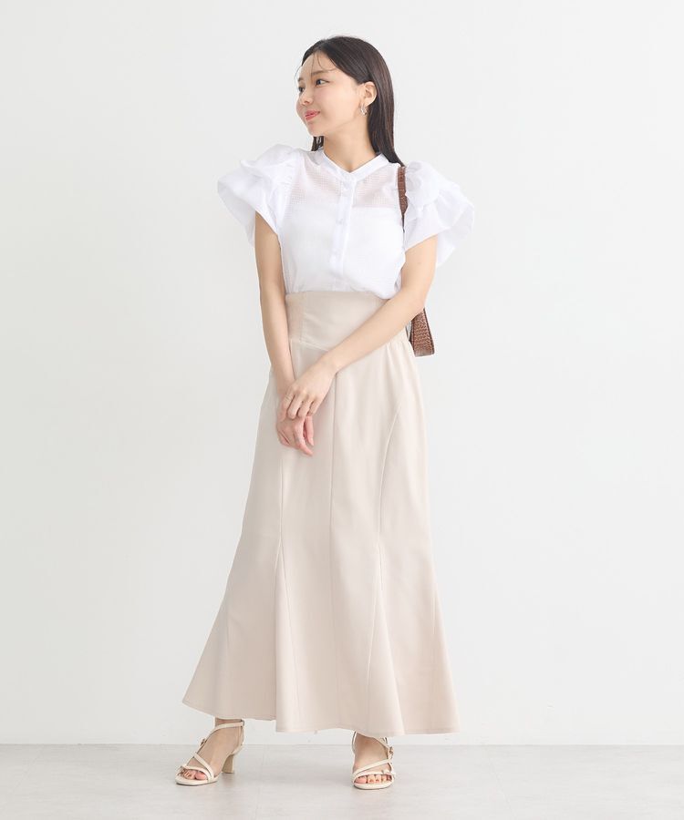 earth music&ecology「ミニチェックバルーンスリーブブラウス」|シャツ・ブラウス|