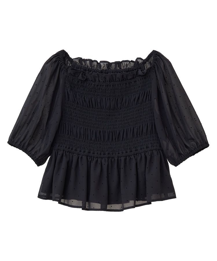 earth music&ecology「SET2点フロッキードットブラウス＋スカート」|スーツ|