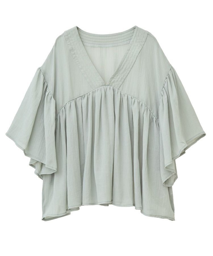 earth music&ecology「Vネックギャザーブラウス」|シャツ・ブラウス|