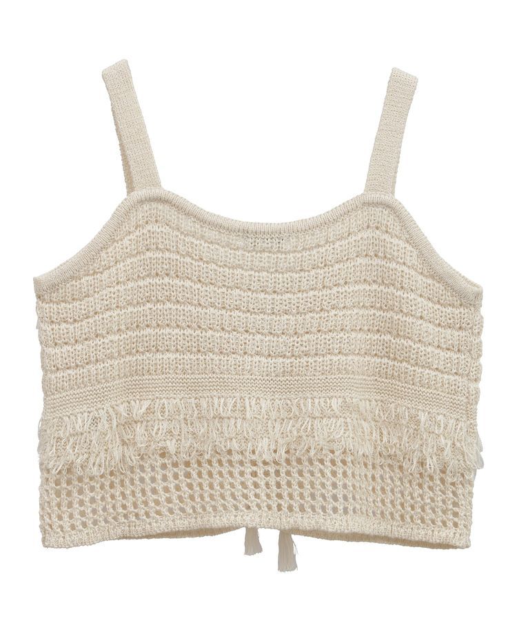 earth music&ecology「フリンジニットビスチェ」|ベスト・ジレ|