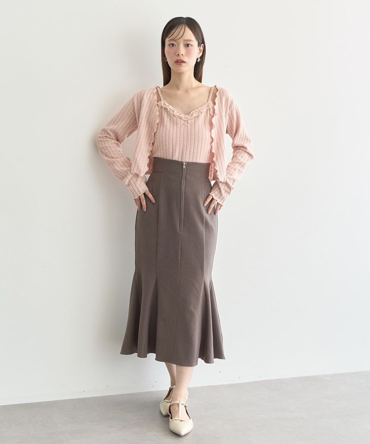 earth music&ecology「SET2点メローボレロ＋フリルキャミソール」|カーディガン|