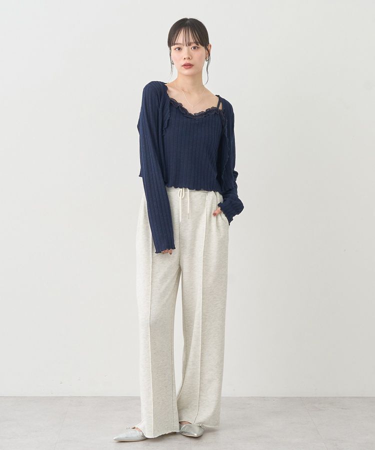 earth music&ecology「SET2点メローボレロ＋フリルキャミソール」|カーディガン|