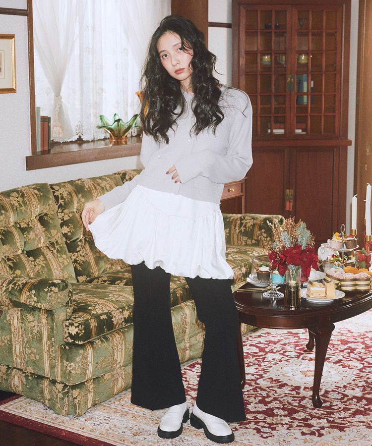 earth music&ecology「パウダーシャギークルーネックカーディガン」|カーディガン|