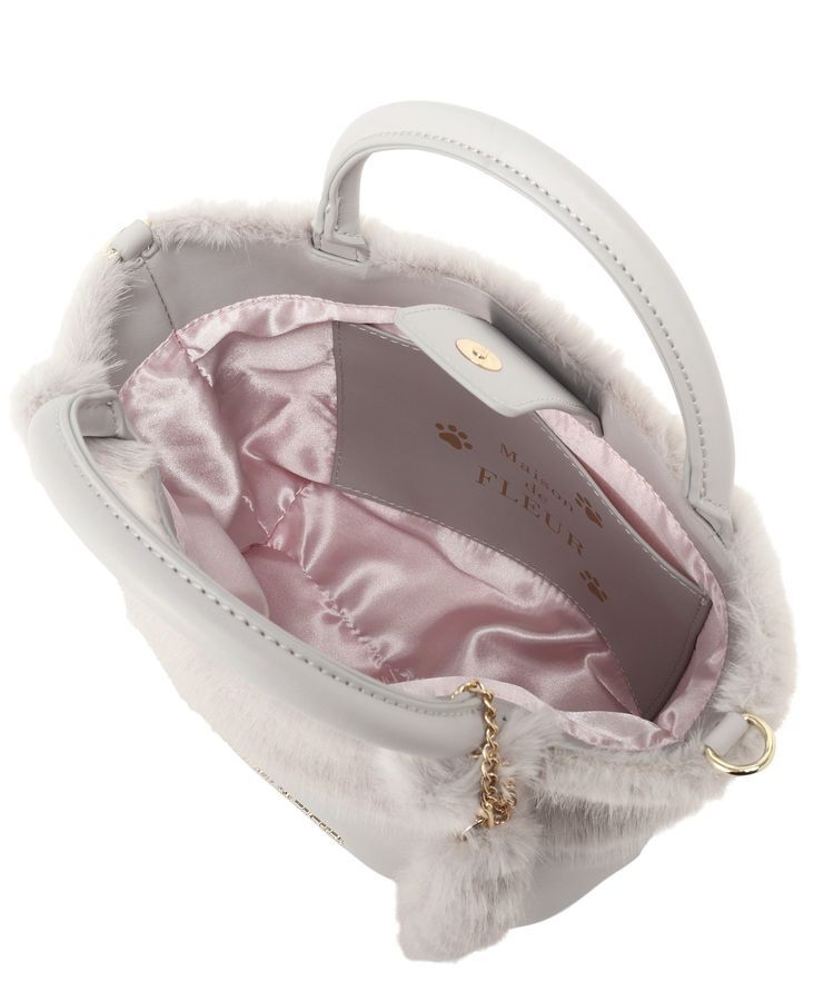 Maison de FLEUR「ねこフェイクファーバッグ」|ハンドバッグ|