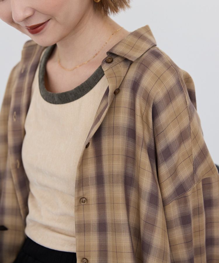 AMERICAN HOLIC「イージーケアチェックショート丈シャツ」|シャツ・ブラウス|