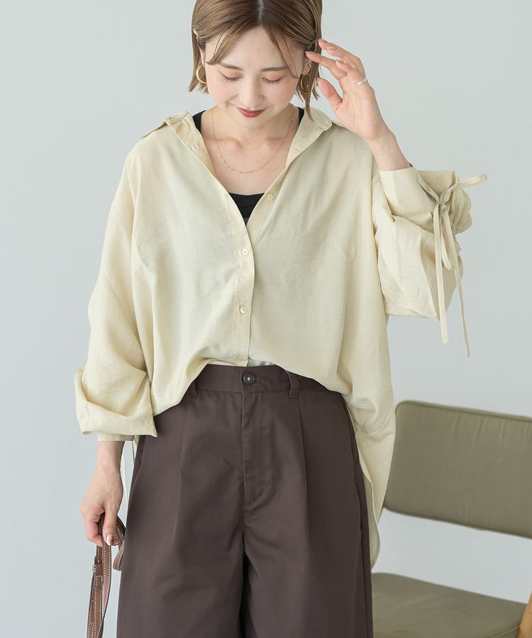 AMERICAN HOLIC「シアーバックギャザーリボンシャツ」|シャツ・ブラウス|