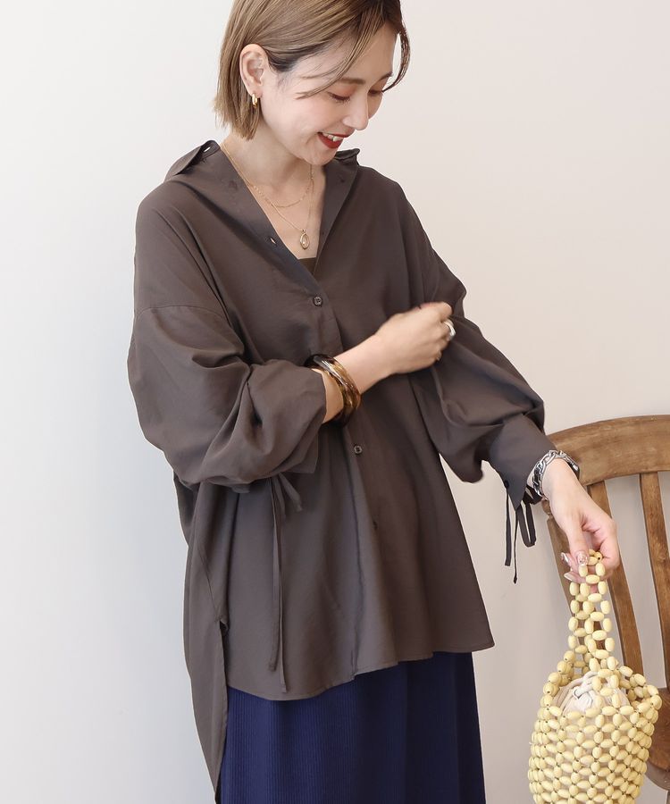 AMERICAN HOLIC「シアーバックギャザーリボンシャツ」|シャツ・ブラウス|