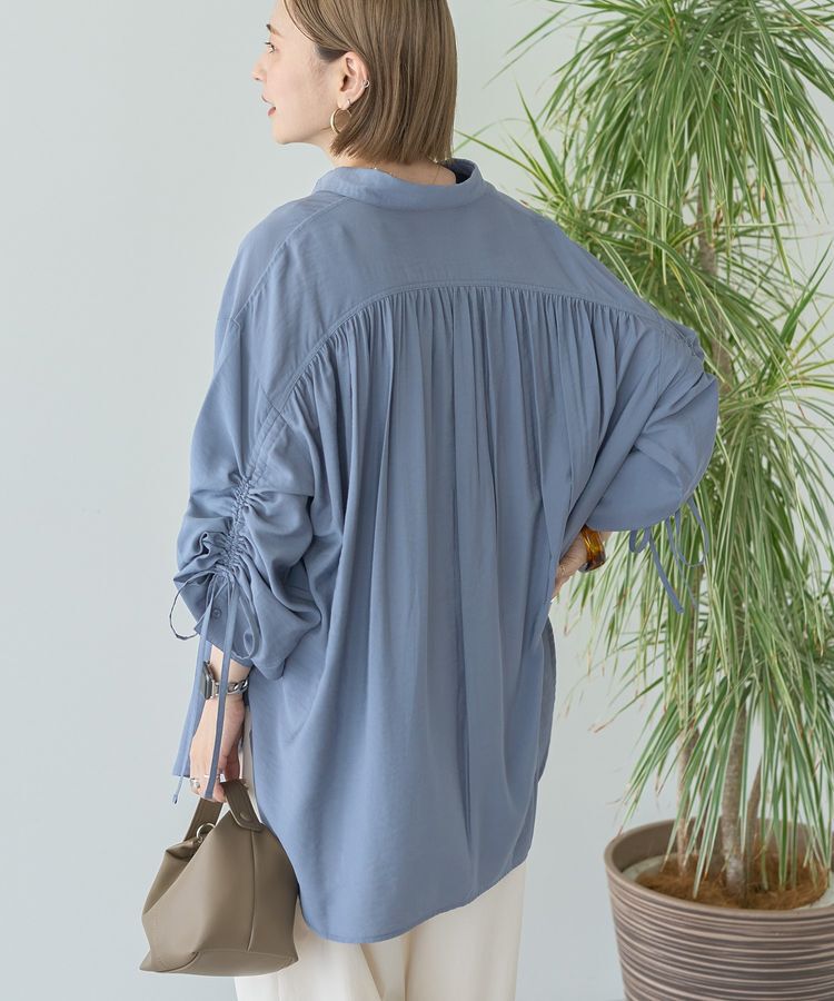 AMERICAN HOLIC「シアーバックギャザーリボンシャツ」|シャツ・ブラウス|Blue