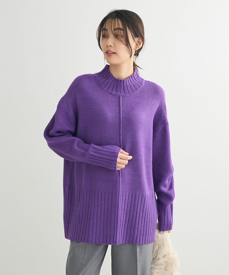 Green Parks「洗えるモックネックニットプルオーバー」|ニット・セーター|