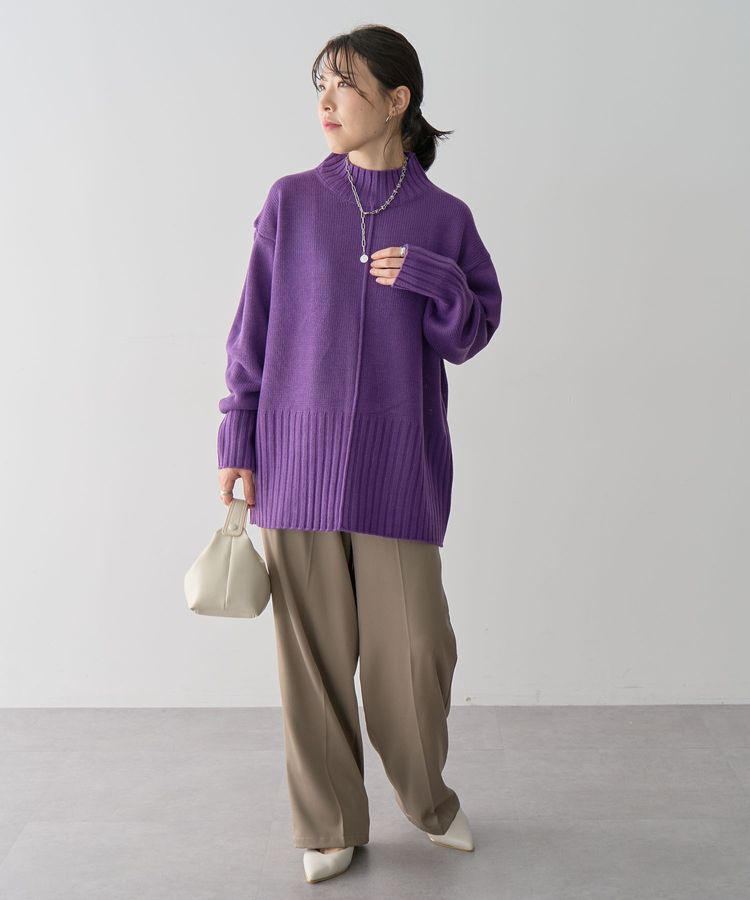 Green Parks「洗えるモックネックニットプルオーバー」|ニット・セーター|
