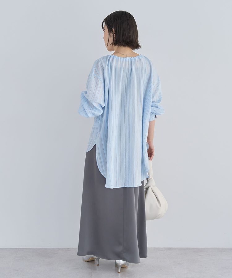 Green Parks「ドロストネックシアーストライプチュニック」|シャツ・ブラウス|
