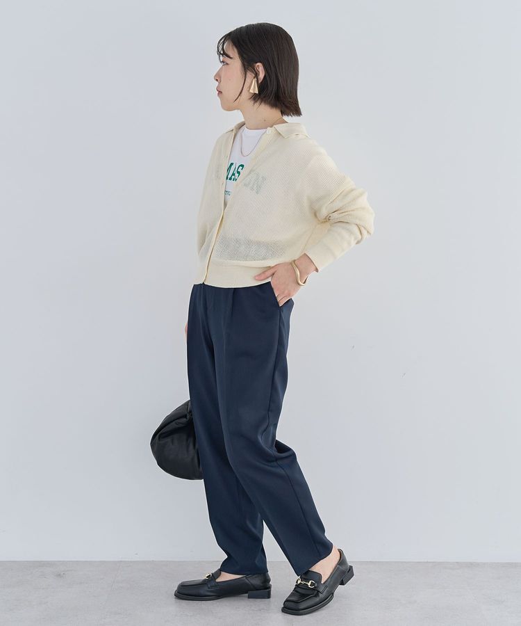 Green Parks「衿つきメッシュニットプルオーバー」|ニット・セーター|