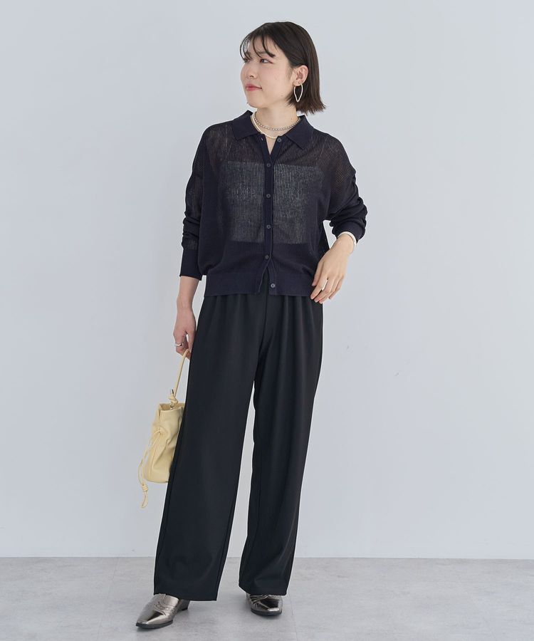 Green Parks「衿つきメッシュニットプルオーバー」|ニット・セーター|