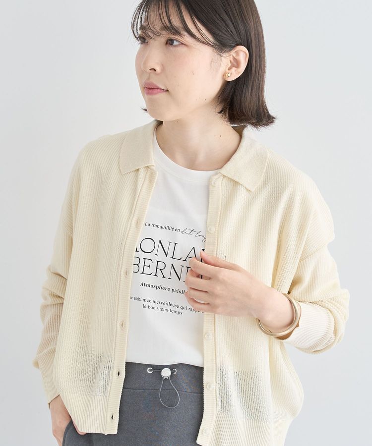 Green Parks「衿つきメッシュニットプルオーバー」|ニット・セーター|