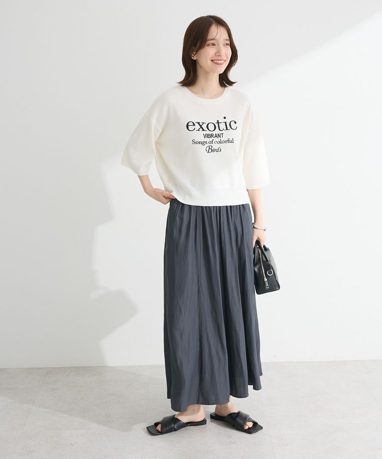 Green Parks「・ELENCARE DUE ロゴ刺繍6分袖ニット」|ニット・セーター|