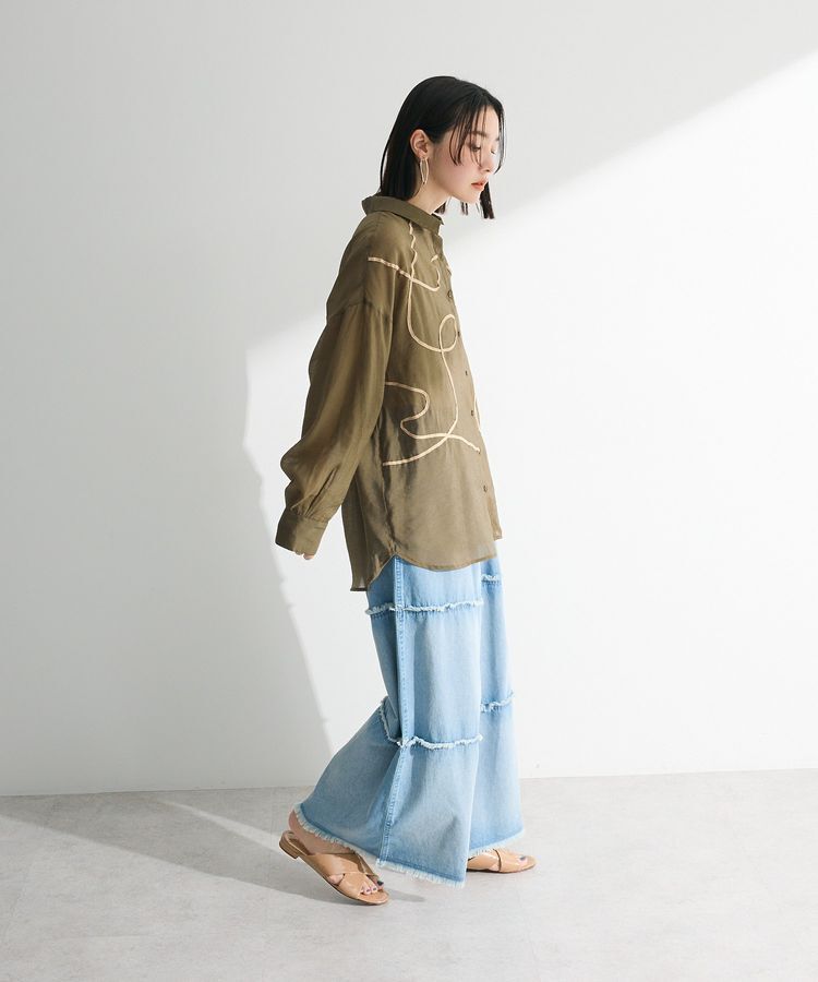 Green Parks「・ELENCARE DUE テープ刺繍シアーシャツ」|シャツ・ブラウス|