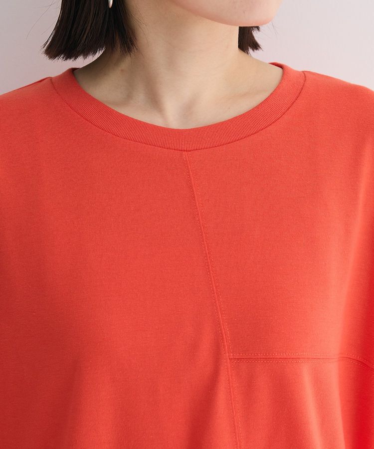 Green Parks「裾フリルドッキング5分袖プルオーバー」|Tシャツ・カットソー|