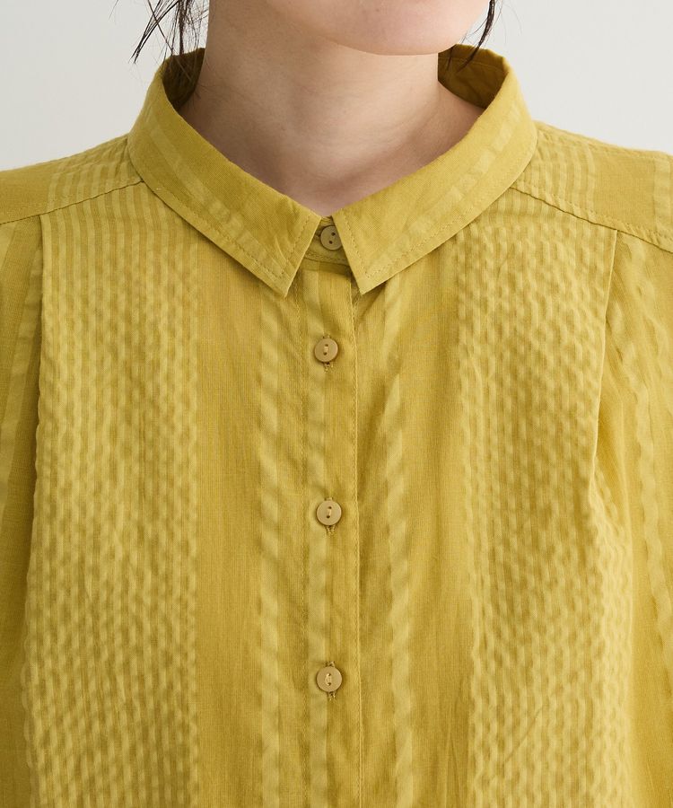 Green Parks「インド綿 SET2点 ギャザーシャツ+布帛インナー」|シャツ・ブラウス|