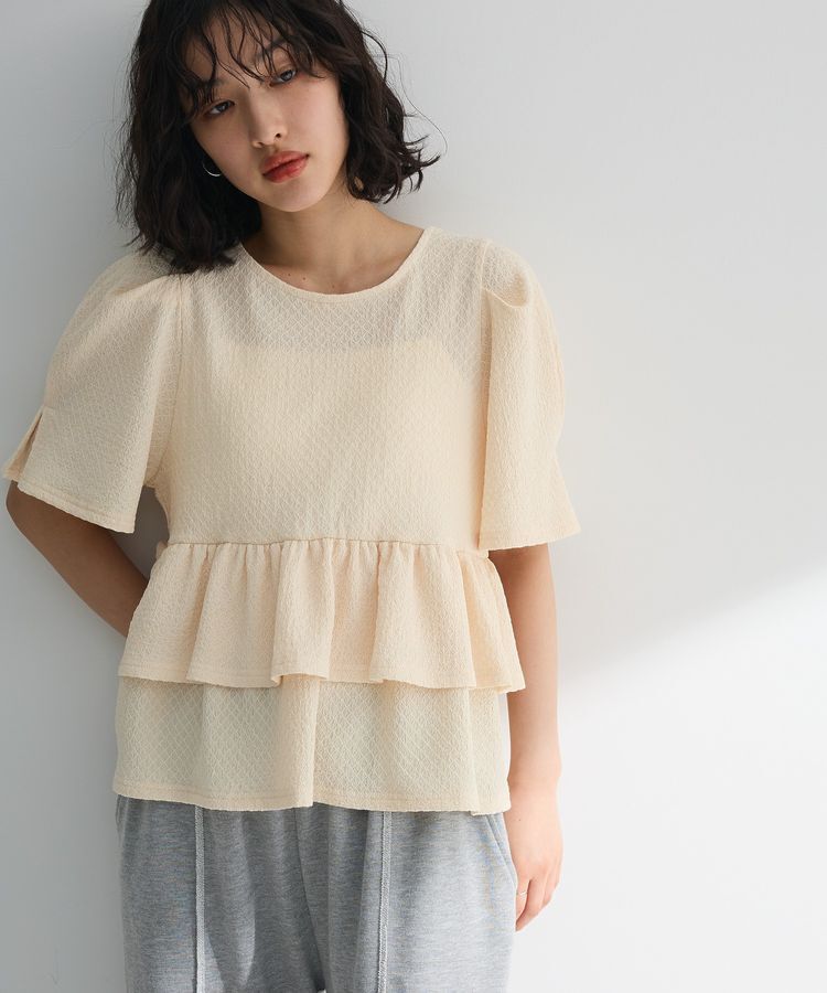 Green Parks「・PetitFleur 2wayダイヤ柄プルオーバー」|Tシャツ・カットソー|Ivory