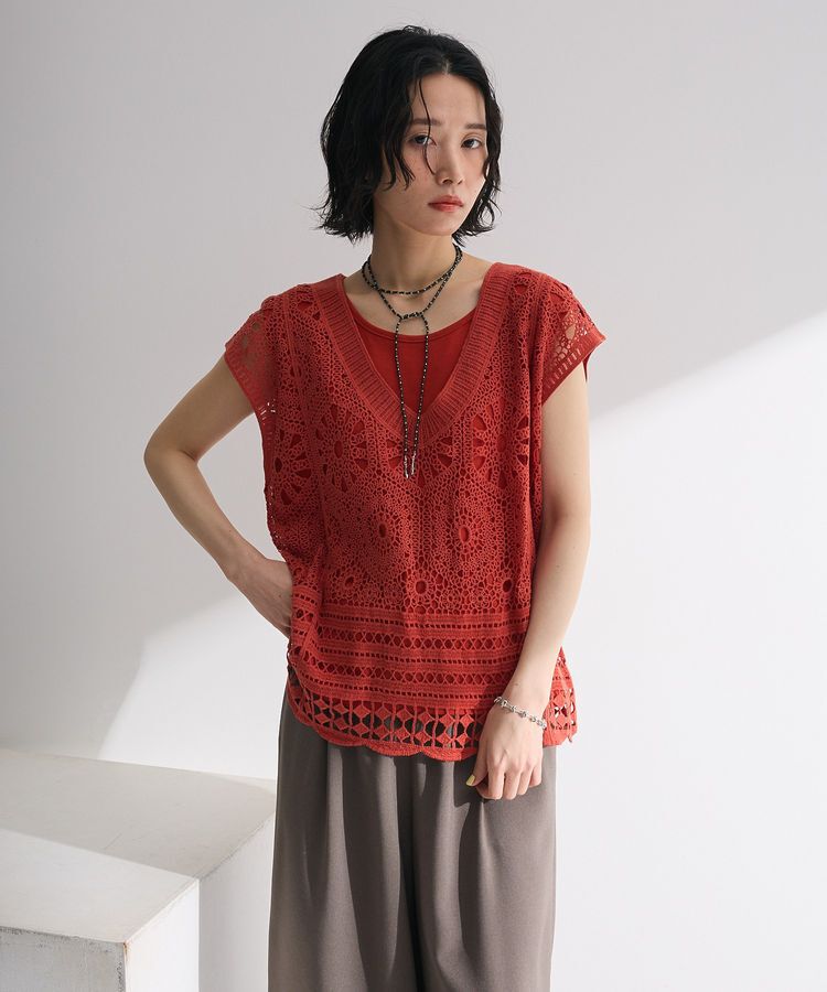 armonia「SET2点クロシェプルオーバー+タンクトップ」|Tシャツ・カットソー|