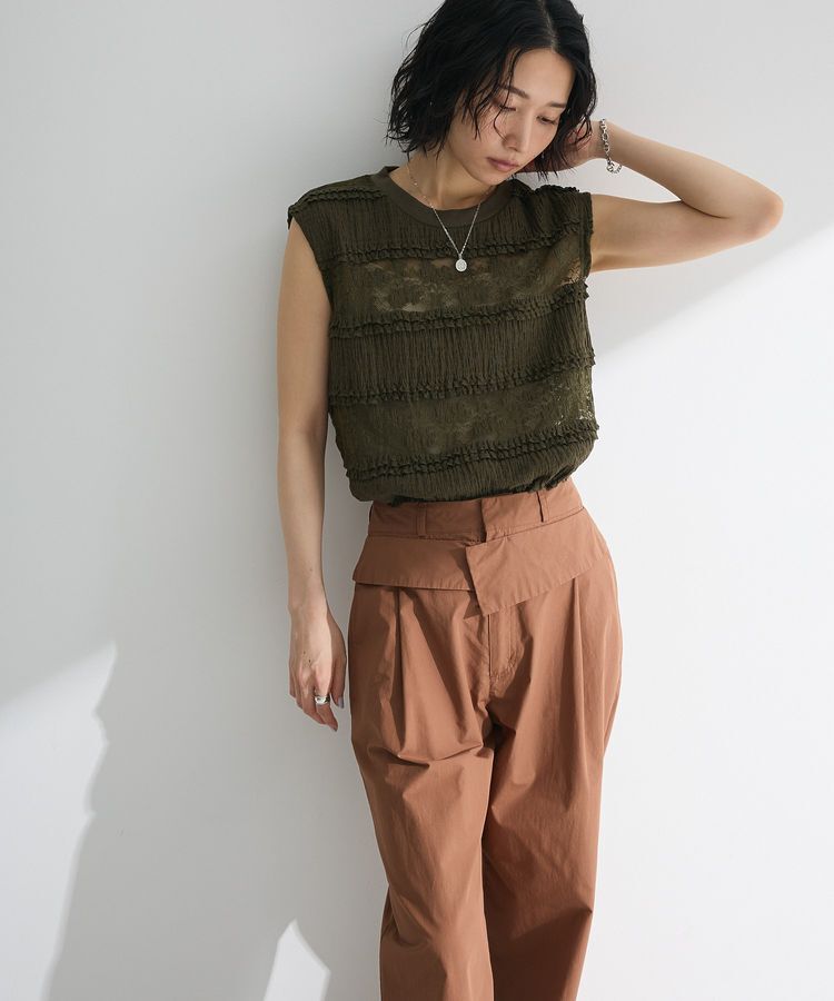 Green Parks「・SUGAR SPOON フリルレースノースリーブ」|Tシャツ・カットソー|