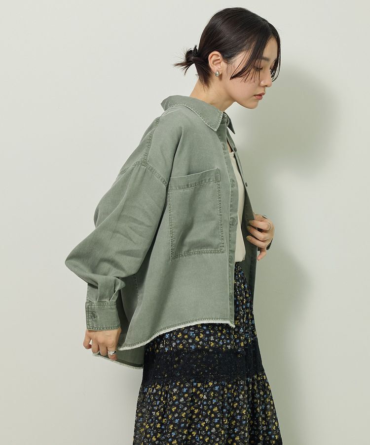 Green Parks「裾フリンジヴィンテージ風シャツ」|シャツ・ブラウス|