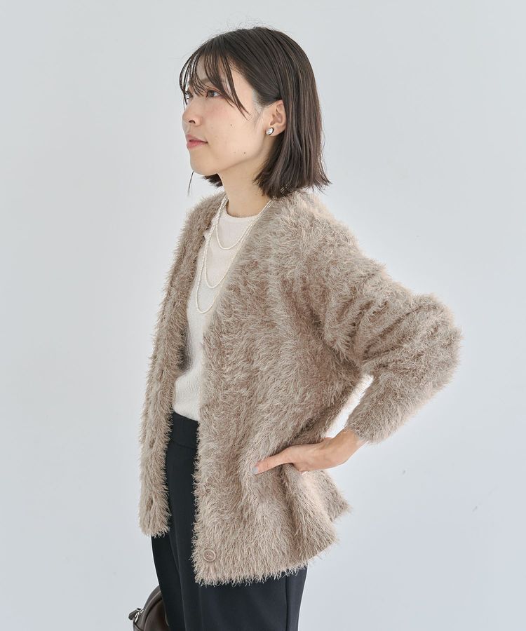 Green Parks「シャギーVネックカーディガン」|カーディガン|