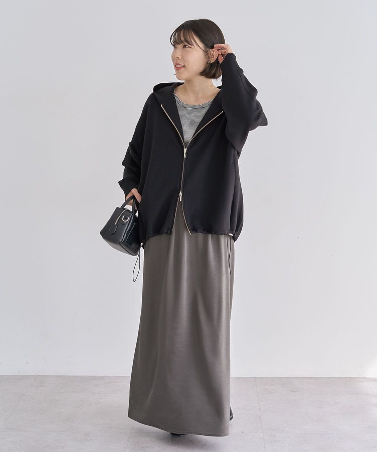 Green Parks「すっきり見えシルエットサテンナロースカート」|タイト|