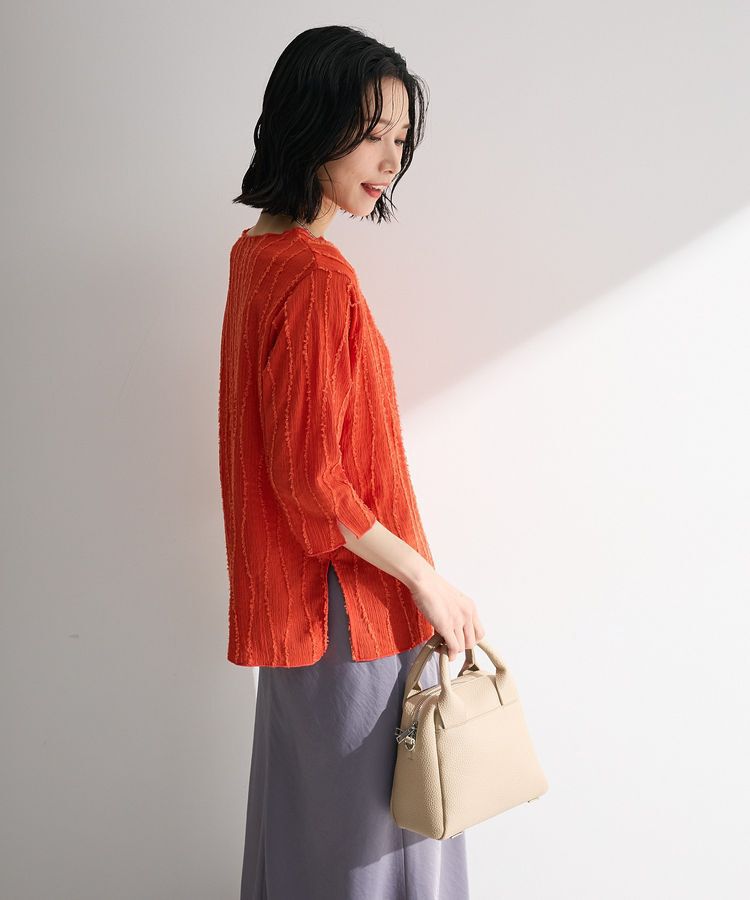 Green Parks「5分袖表面感カットプルオーバー」|Tシャツ・カットソー|