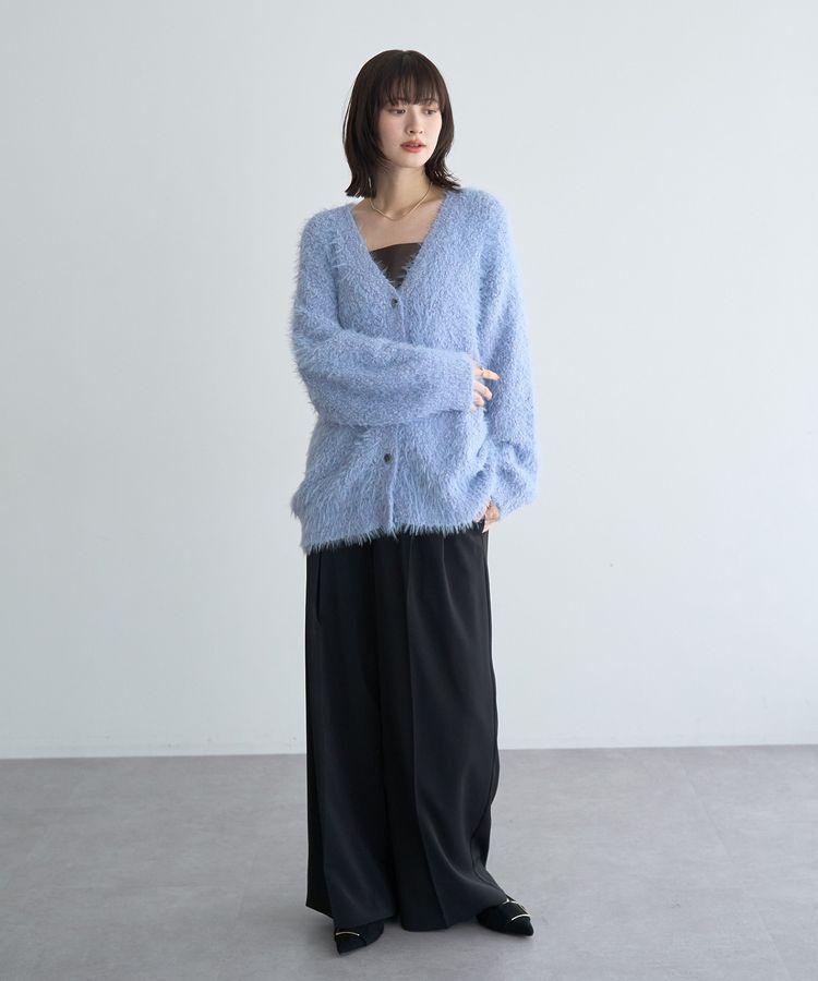 YECCA VECCA「【尾崎紗代子&times;YECCA VECCA】ブークレフェザーニットカーディガン」|カーディガン|