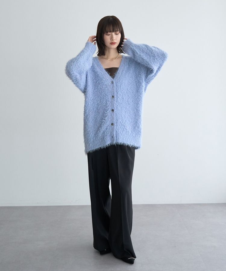 YECCA VECCA「【尾崎紗代子&times;YECCA VECCA】ブークレフェザーニットカーディガン」|カーディガン|