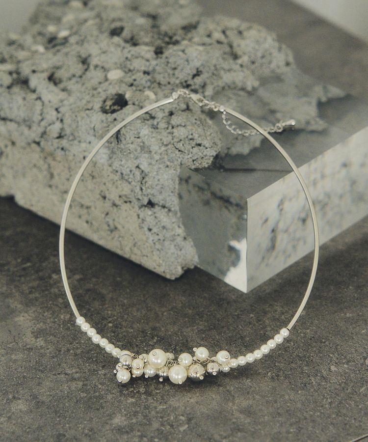 YECCA VECCA「パールMIXパイプネックレス」|ネックレス|Silver