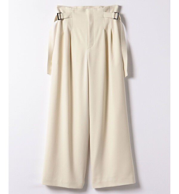 allureville「ウールチノサイドドロストワイドパンツ」|チノ|アイボリー