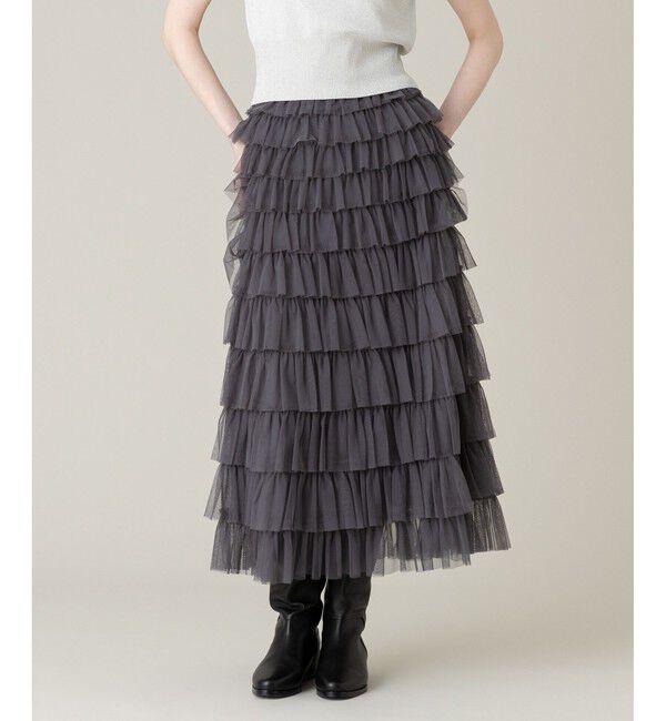 LOULOU WILLOUGHBY「【LOULOU WILLOUGHBY】ティアードチュールスカート」|スカート|