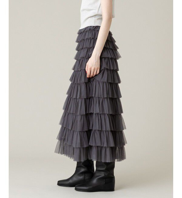 LOULOU WILLOUGHBY「【LOULOU WILLOUGHBY】ティアードチュールスカート」|スカート|