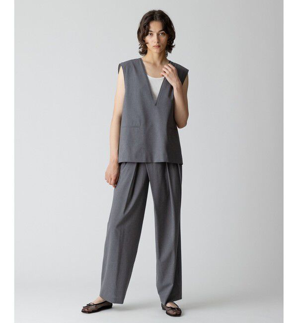 allureville「【セットアップ対応可能】トロピカルVネックジレ」|ベスト・ジレ|