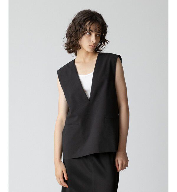 allureville「【セットアップ対応可能】トロピカルVネックジレ」|ベスト・ジレ|