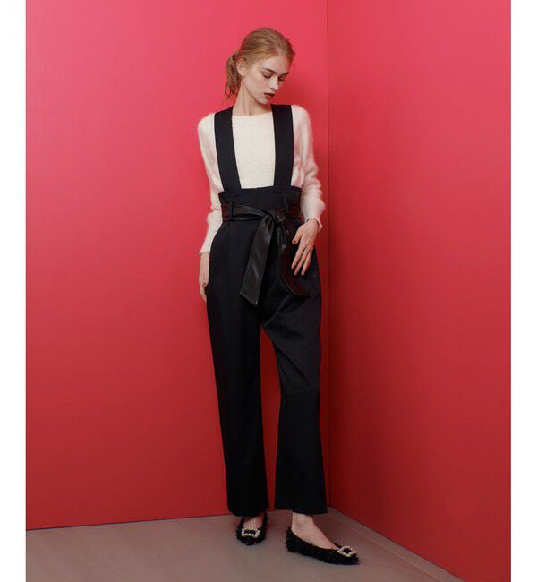 LOULOU WILLOUGHBY「【LOULOU WILLOUGHBY】ジャンパーワイドパンツ」|オールインワン|ブラック