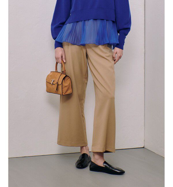 allureville「ウールライクフランネルヨークレスパンツ」|サルエル|ベージュ