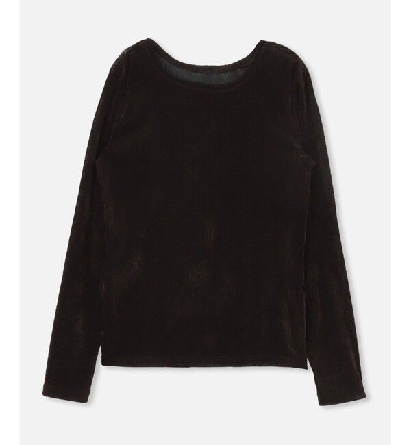 allureville「シアーストライプロンT」|Tシャツ・カットソー|ブラウン